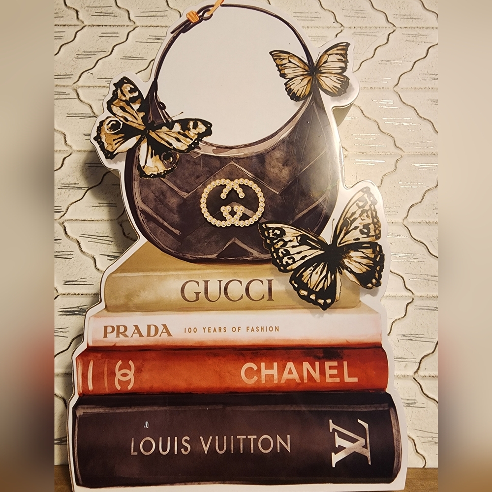 NWT Gucci Prada Chanel Louis Vuitton Butterfly Bag Wood Decor